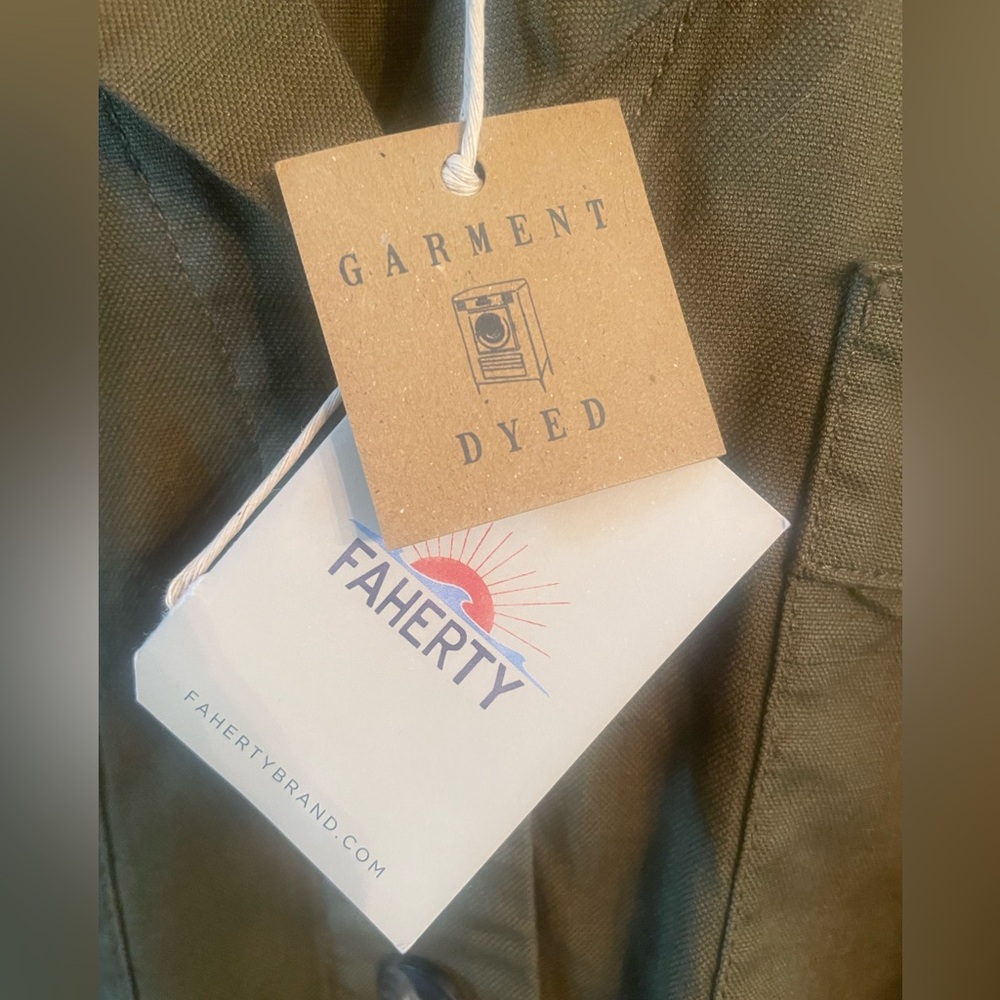Faherty Olive Shirt‑Style Midi Dress - Picture 8 of 9